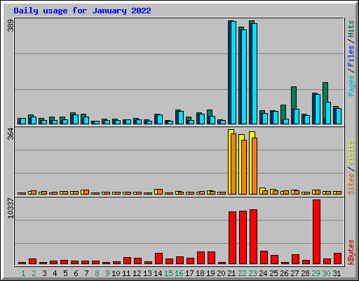 Daily usage for January 2022
