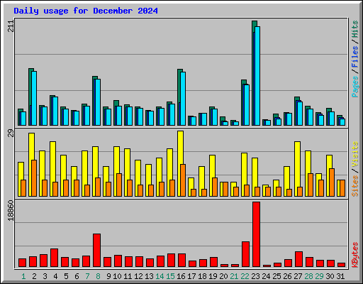 Daily usage for December 2024