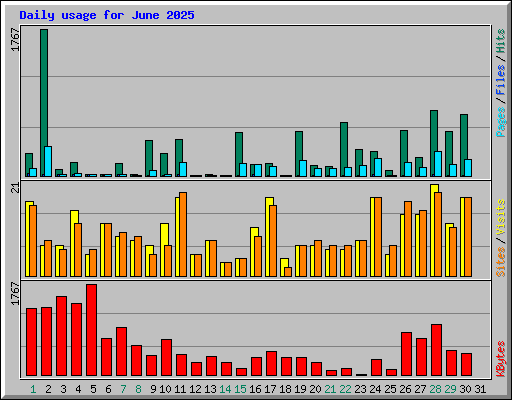 Daily usage for June 2025