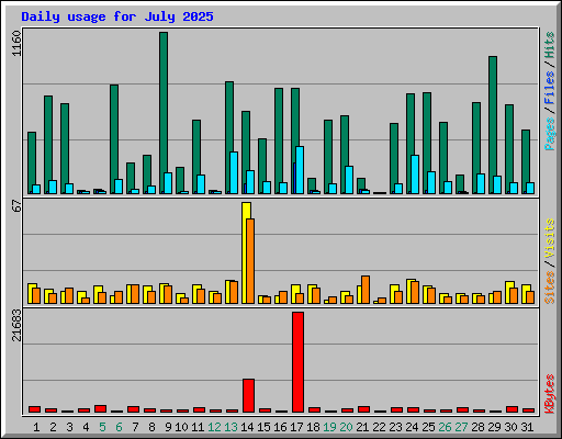 Daily usage for July 2025