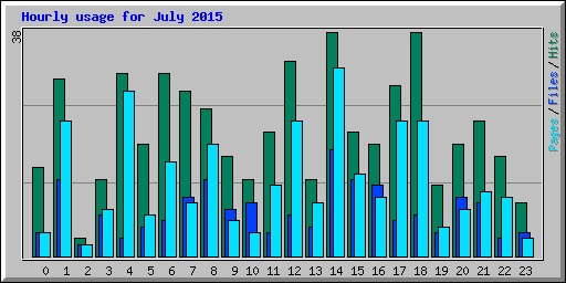 Hourly usage for July 2015