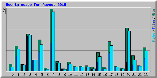Hourly usage for August 2016