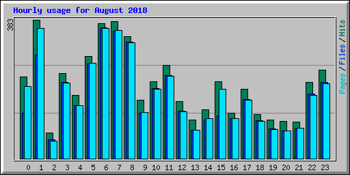 Hourly usage for August 2018