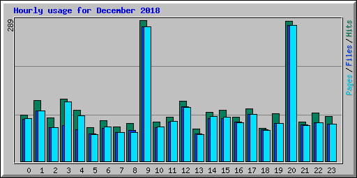 Hourly usage for December 2018