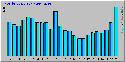 Hourly usage for March 2019