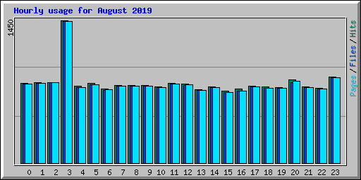 Hourly usage for August 2019