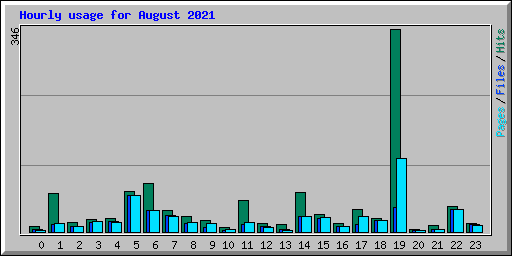 Hourly usage for August 2021