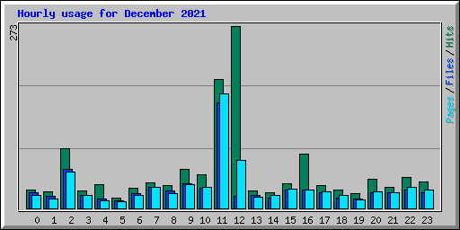 Hourly usage for December 2021