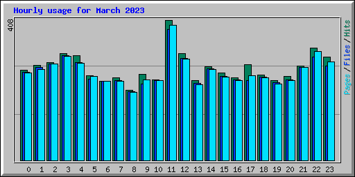 Hourly usage for March 2023