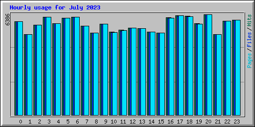 Hourly usage for July 2023