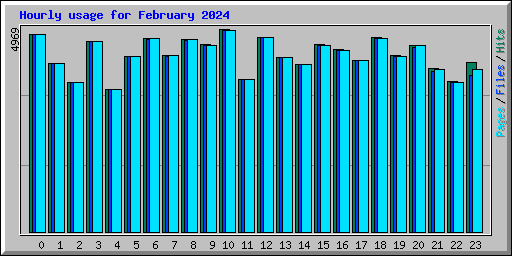 Hourly usage for February 2024
