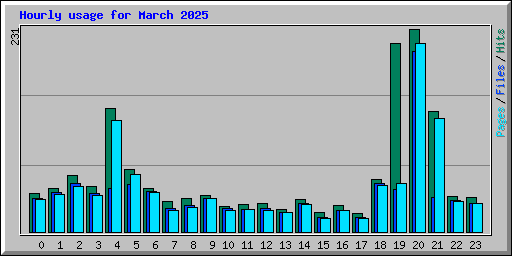 Hourly usage for March 2025