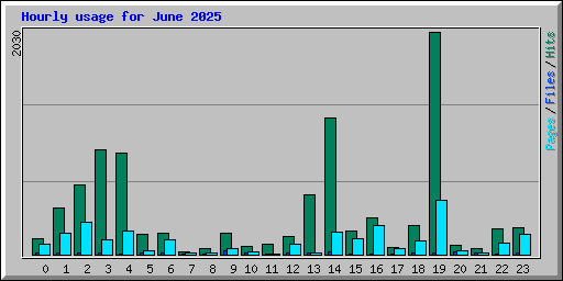 Hourly usage for June 2025