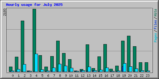 Hourly usage for July 2025