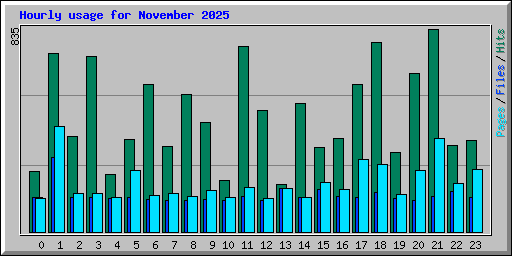 Hourly usage for November 2025